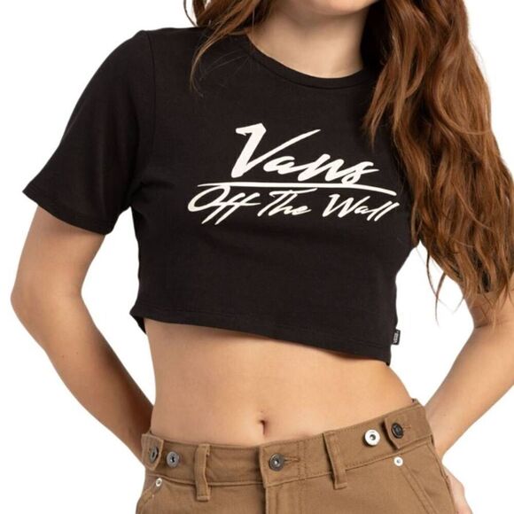Vans Tops - Vans Off The Wall Crop Short Sleeve T-Shirt -D